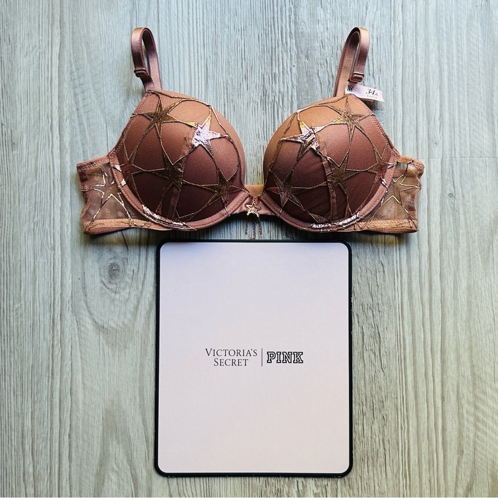 🤩 Stardust Embroidery Push-Up Bra Very Sexy Collection Victoria Secret 34A NWT - Picture 3 of 14
